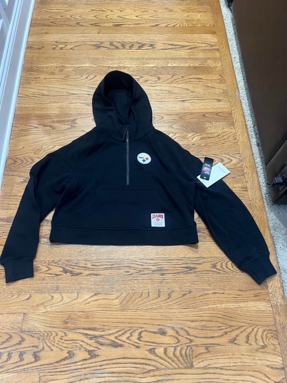 Women's Pittsburgh Steelers lululemon Black Scuba Oversized Half-Zip Hoodie sM/L